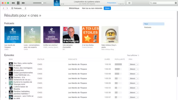 Vignette Plateforme de publication de podcasts CNES